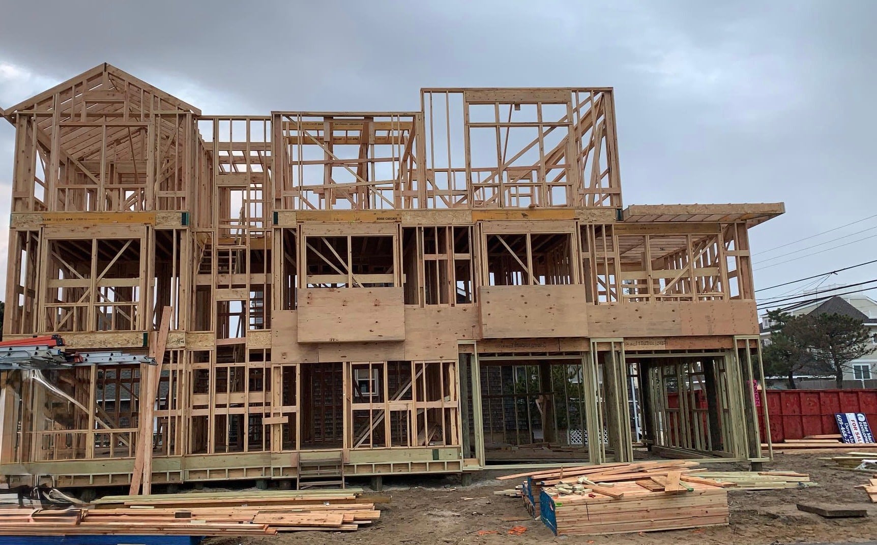 New construction framingβmulti-story wood frame